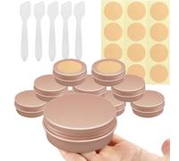 BPackGo 10 Pezzi Vasetti Alluminio 60ml, Rosa Opaco Lattina Alluminio con Copri di Vite, Barattoli Metallo, Vasetto Vuoto Contenitori Cosmetici per Crema Balsamo Labbra, Candeline - D68mm x H27mm