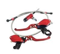 BPBHFFNMW Leve Freno Frizione per 7/8 "22 Millimetri di Alluminio di CNC del Motociclo Freno Frizione Cilindro Maestro Leva Serbatoio con Asta Pompa Freno E Tubo Olio Linea manopola Frizione(Red)
