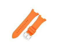 BPBZUTUMDZ Cinturini raffinati e durevoli adatti for Armani AX1802/AX1803/AX1050 cinturino for orologio in silicone nero for fibbia in acciaio inossidabile solido(Orange-Steel-K2)