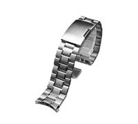 BPBZUTUMDZ Cinturino for orologio in acciaio inossidabile 18 20 22 24mm Interfaccia ad arco raffinato Metallo Argento Nero Bracciale for cinturino da uomo adatto for Citizen adatto for Armani(A Silver