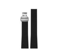 BPBZUTUMDZ Cinturino for orologio in gomma siliconica 21mm Plaid Nero Blu Marrone Cinturino da uomo adatto for Patek Philippe Aquanaut 5164A 5167A 5168A(Black-Silver)