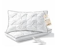 BPC Cuscino 3 Camere Piuma d'Oca 40×80cm Set 2, 90% Piuma Esterna