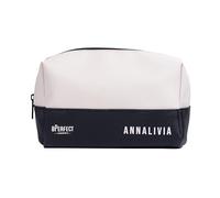 BPerfect x Annalivia - Beauty case da viaggio in ecopelle, colore: crema e nero