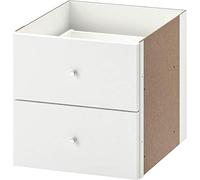 BPIL KALLAX Inserto con 2 cassetti Mobiletto bianco lucido 33 x 33 cm