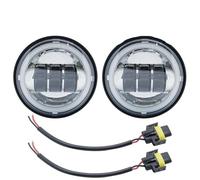 Bpjikxf Faro Motocicletta Svolta Ausiliaria Impermeabile 4.5 Pollici Motocicletta Fendinebbia LED DRL Da 30 W 4 1/2(Chrome with Halo 1)