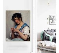 BPJSTU Eugene von Blaas Una bellezza veneziana Dipinto su tela classico, estetica, opera d'arte, stampa, poster, decorazione per la casa (70x100 cm/senza cornice)