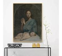 BPJSTU Ingres Nostra Signora dell'Eucaristia Dipinto su tela, stampa estetica, poster, quadro, decorazione moderna da parete, decorazione per la casa, 23,6" x 31,4" (60x80 cm), senza cornice.