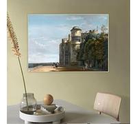 BPJSTU Paul Sandby La terrazza nord del castello di Windsor, guardando verso est Stampa su tela, poster, immagine, decorazione per la casa (30x45 cm/senza cornice)