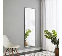 BPKADHY Specchio per tutto il corpo, 150 x 40 cm, per pavimento HD, con supporto, grande specchio da parete per camera da letto, soggiorno, spogliatoio (nero, 150 x 40 cm)