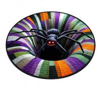Bpoeee 3D Halloween Rug, Optical Illusion Rug, Non-Slip Round Mat for Spooky Decor (#1,140cm)