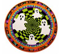 Bpoeee 3D Halloween Rug, Optical Illusion Rug, Non-Slip Round Mat for Spooky Decor (#2,140cm)