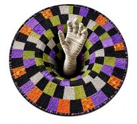 Bpoeee 3D Halloween Rug, Optical Illusion Rug, Non-Slip Round Mat for Spooky Decor (#3,120cm)