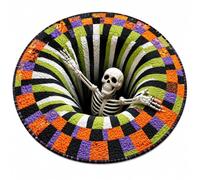 Bpoeee 3D Halloween Rug, Optical Illusion Rug, Non-Slip Round Mat for Spooky Decor (#4,100cm)