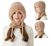 Bpoeee Beanie Hats for Women- Soft Knit Winter Hat with Fleece Lining for Cold Weather for Outdoor Activities & Casual Wear (Khaki)