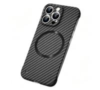 Bpoeee Carbon Fibre Texture Frameless for Magnetic Charging for iPhone (Black,15 PLUS)
