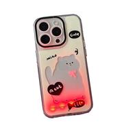 Bpoeee Christmas Light-Up for iPhone Case, Luminous Cartoon Cat & Dog for iPhone Case (#3,13)