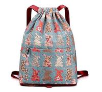 Bpoeee Drawstring Foldable Large Capacity Dry-Wet Separation Travel Sports Backpack, Draw String Back Bag, Beach Bag Backpack (1#Rabbit)