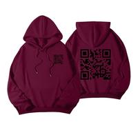 Bpoeee Funny Fu QR Code Hoodie, Fuck You QR Code Hoodie, Fu QR Code Sweatshirt, Custom Hoodies, Winter Thick Sweatshirt (#33,L)