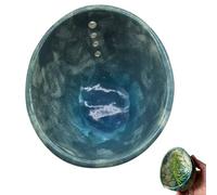Bpoeee Handmade Ceramic Herb Stripper Bowl, With Different Hole Sizes for Separating Leaves and Stems, 4-Slot Pottery Herb Stripper for Peeling the Stemmed Leaves (Blue)