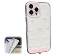 Bpoeee LED Bowknot Phone Case for iPhone Series - Aesthetic Coquette Style with Light-Up Design for Incoming Calls, Slim Soft Tpu Protective Cover, Glow-in-the-Dark Aesthetic (Pink,14)