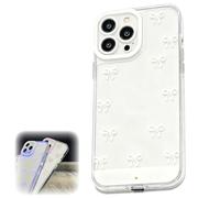 Bpoeee LED Bowknot Phone Case for iPhone Series - Aesthetic Coquette Style with Light-Up Design for Incoming Calls, Slim Soft Tpu Protective Cover, Glow-in-the-Dark Aesthetic (White,15 PROMAX)