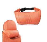 Bpoeee Memory Foam Car Headrest Neck Pillow for Driving. (Orange,Headrest)