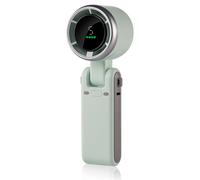Bpoeee Portable Handheld Turbo Fan with 5 Gear Wind, Hand Folding High-Speed Turbine Fan with Digital Display, USB Recargables Mini F an for Outdoor Activities, Travel, Working (green)
