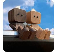 Bpoeee Shaking Wooden Man Figurine Car Dashboard Decor, Charming Little Wooden Figure That Sways, Handmade Shaking Feet Doll, Portable Feet Man for Car (#1)