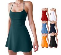 Bpoeee The Ultimate Tummy Control Backless Active Dress, Athletic Dresses for Women with Shorts, Made for Movement (Green,M)