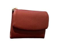 Bpoeee Unisex Pebble Leather Wallet, Small Wallets Woman with Three-Fold, Soft Leather Wallets, Multiple Card Slots and Large Capacity, With Credit Card Holder Coin Holder & Cash Slots (Burgundy)