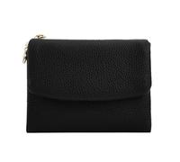 Bpoeee Unisex Pebble Leather Wallet, Small Wallets Woman with Three-Fold, Soft Leather Wallets, Multiple Card Slots and Large Capacity, With Credit Card Holder Coin Holder & Cash Slots (Black)