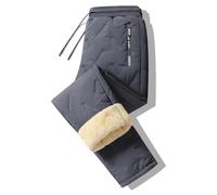 Bpoeee Unisex Thermal Pants, Winter Lambswool Thermal Pants Leisure Pants Waterproof Windproof (Gray 2,M)