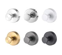 Bpoeee Upgraded Suction Cup Hooks, Shower Hooks for Inside Shower, Wreath Suction Cups for Front Door, Bathrooms, Strong Hold, No Drill, Reusable Hook (G-6PC)