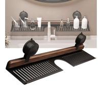 Bpoeee Walnut Bathroom, Wall Mounted Sink Shelf over Faucet, Kitchen Suction Cup Shelves, Organizer Rack for Bathroom, No Drill & RemovableFaucet Organizer Shelf (Black,80cm)
