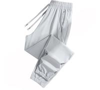 Bpoeee Women's Ultra Stretch Ice Silk Comfort Casual Pants, Lightweight Quick Dry Comfortable Pull On Travel Hiking Active Trousers (Light Gray (Cuffed),XL)