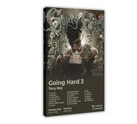 bpoejge Poster con Tony Boy, motivo: rapper hip hop, musica rap con album Going Hard, 3 copertine, su tela, idea regalo, decorazione per camera da letto, ufficio, camera da letto, regalo, 20 x 30 cm