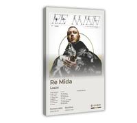 bpoejge Poster Lazza con copertina in tela, motivo: rapper hip hop, album rap rap con copertina in stile Re Mida, idea regalo, decorazione per camera da letto, ufficio, camera da letto, regalo,