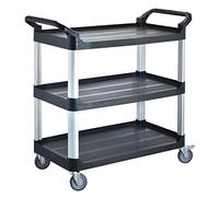 BPT Carrello da servizio con 3 ripiani, capacità di carico 250 kg, carrello per la pulizia in ristorante, hotel e cucina