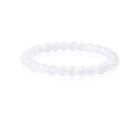 BPTRKOM 1 braccialetto con pietra di luna da 8 mm - Bracciale regolabile con pietra curativa per equilibrio emotivo e armonia spirituale - Promuove energia positiva e pace interiore (bianco)