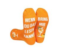 BPTRKOM 1 paio Calzini Divertenti con Scritta "Portami Succo d'Arancia" - Regalo Originale per Compleanni, Natale e Capodanno - Brillante - Ideali per Carnevale e Feste