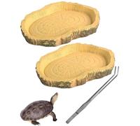 BPTRKOM 2 pezzi accessori per tartarughe- ciotola dell'acqua terrario piatto,per criceti, tarantole, Draghi barbuti, Tartarughe,Geco leopardino,Serpente