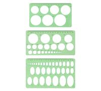 BPTRKOM 3 pcs Disegno Righelli - Modelli Di Geometrico in Plastica Stencil Geometrico Disegno Righelli per Disegno Scuola Ufficio Edilizia(colore: verde trasparente)