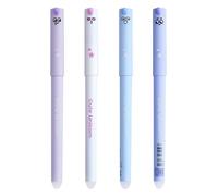 BPTRKOM Set di 4 penne gel con inchiostro termosensibile - punta fine da 0,7 mm che protegge la carta - vari colori e design del fusto (15 cm di lunghezza)