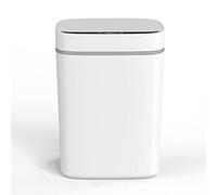 BPUIYEW Cestino senza contatto, apertura automatica intelligente per il rilevamento automatico/chiusura del coperchio 13L grande capacità di grande capacità sigillata e impermeabile(White)