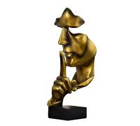 BPUIYEW Il silenzio è d'oro - Ornamento astratto, la casa, il soggiorno, l'artigianato, la vetrina, la decorazione dell'ufficio, facile da posizionare ovunque(A)