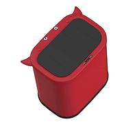 BPUIYEW Smart Sensor cestino, delle famiglie con la copertura di interruttore del coperchio 10L sensore automatico sigillato e impermeabile Apertura disegno muto(Red)