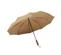 BPUIYEW Umbrello pieghevole automatico compatto Tri-fold Ombrello portatile ombrello portatile ombrello vento e pioggia Design Sunny/Rain Dual Uso(Khaki)