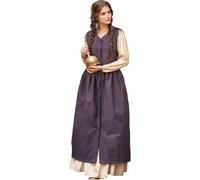 BPURB Abito medievale da donna, grembiule, grembiule da pirata vichingo, stile rinascimentale, senza maniche, per contadini