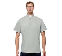 BPURB Camicia Polo Prete da Uomo con Colletto Sacerdote Camicia Clergyman a Maniche Corte per Clero, Grigio, 46