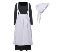 BPURB Costume da donna pioniere coloniale pellegrino vestito guerra civile vittoriano cameriera contadina costume con grembiule